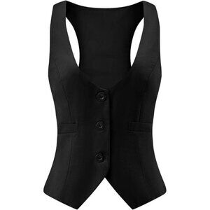 Suit Vest for Women Waistcoat Black
